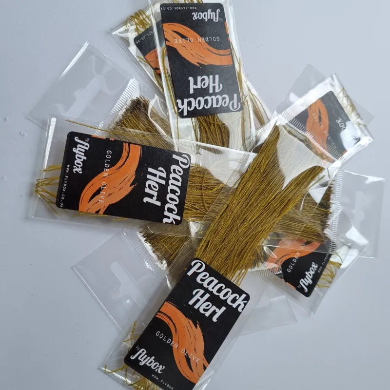 Flybox Peacock Herl Golden Olive